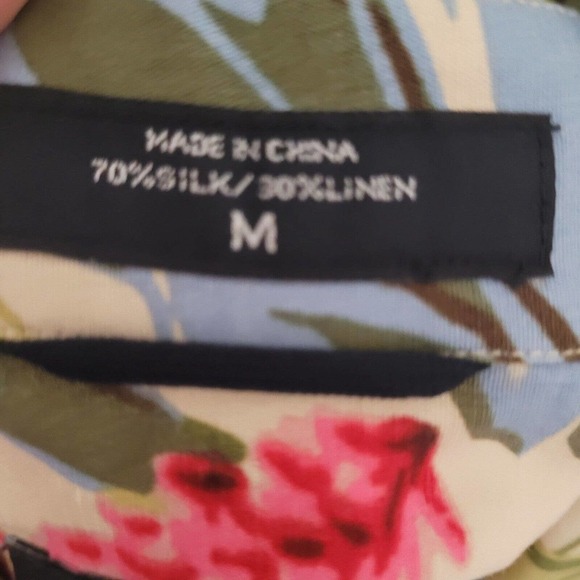 Nautica Tropical Floral Button Down Shirt - Green, Pink, Blue - Picture 4 of 5